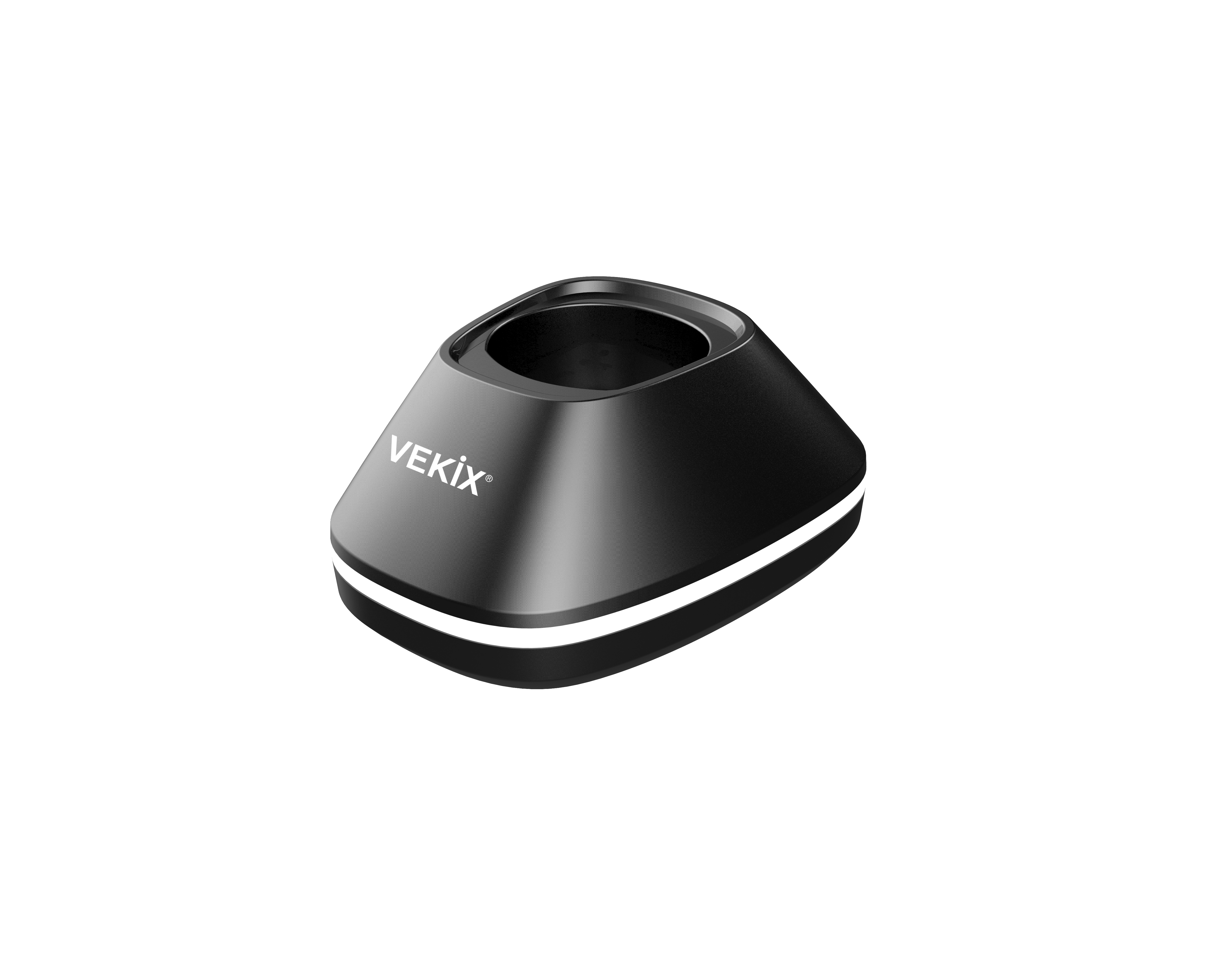 Vekix outer rotor hair clipper base black V1 – compact magnetic charging dock with anti-slip design for professional cordless grooming