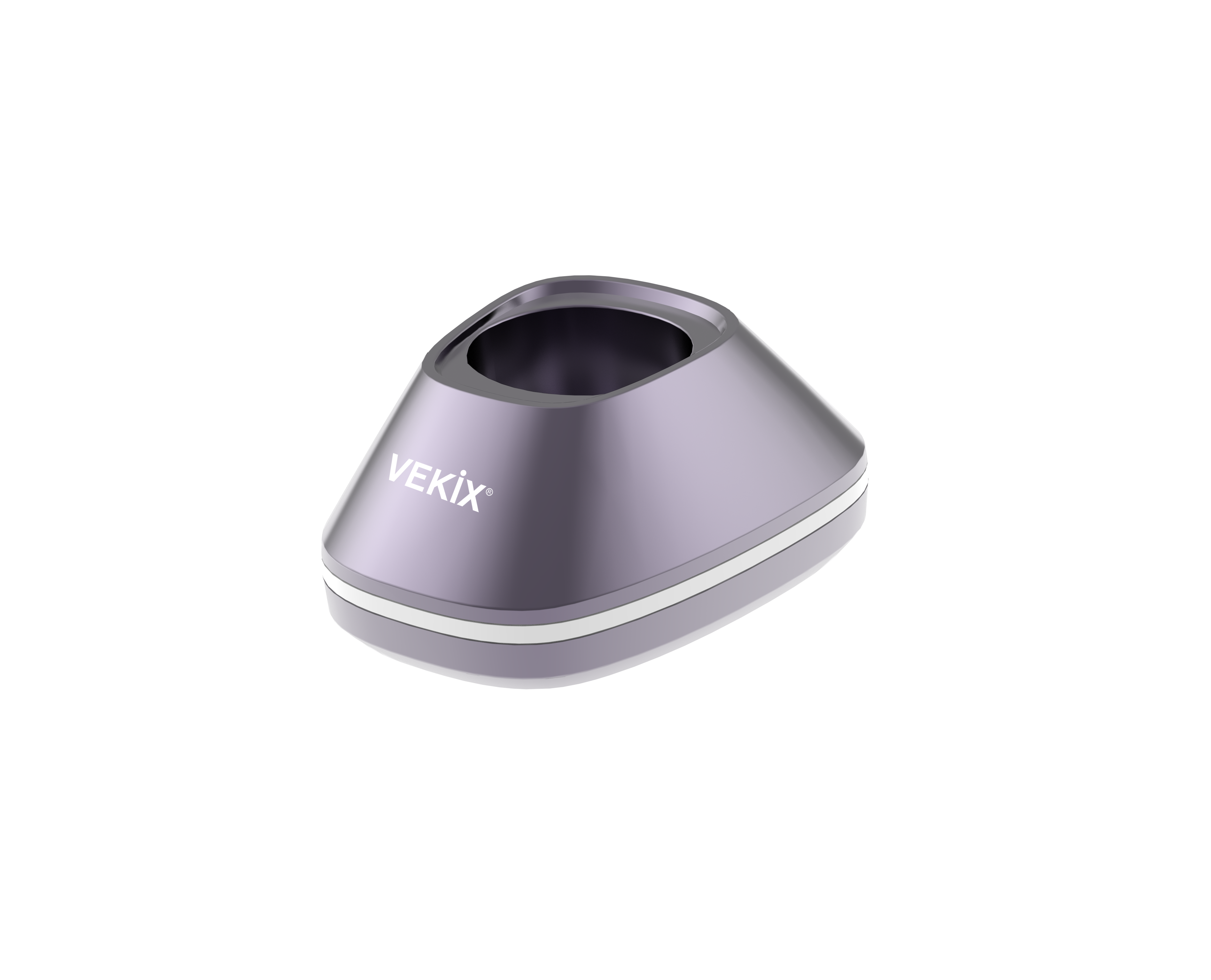 Vekix outer rotor hair clipper base silver V1 – sleek metallic charging stand for stable docking and efficient clipper recharging