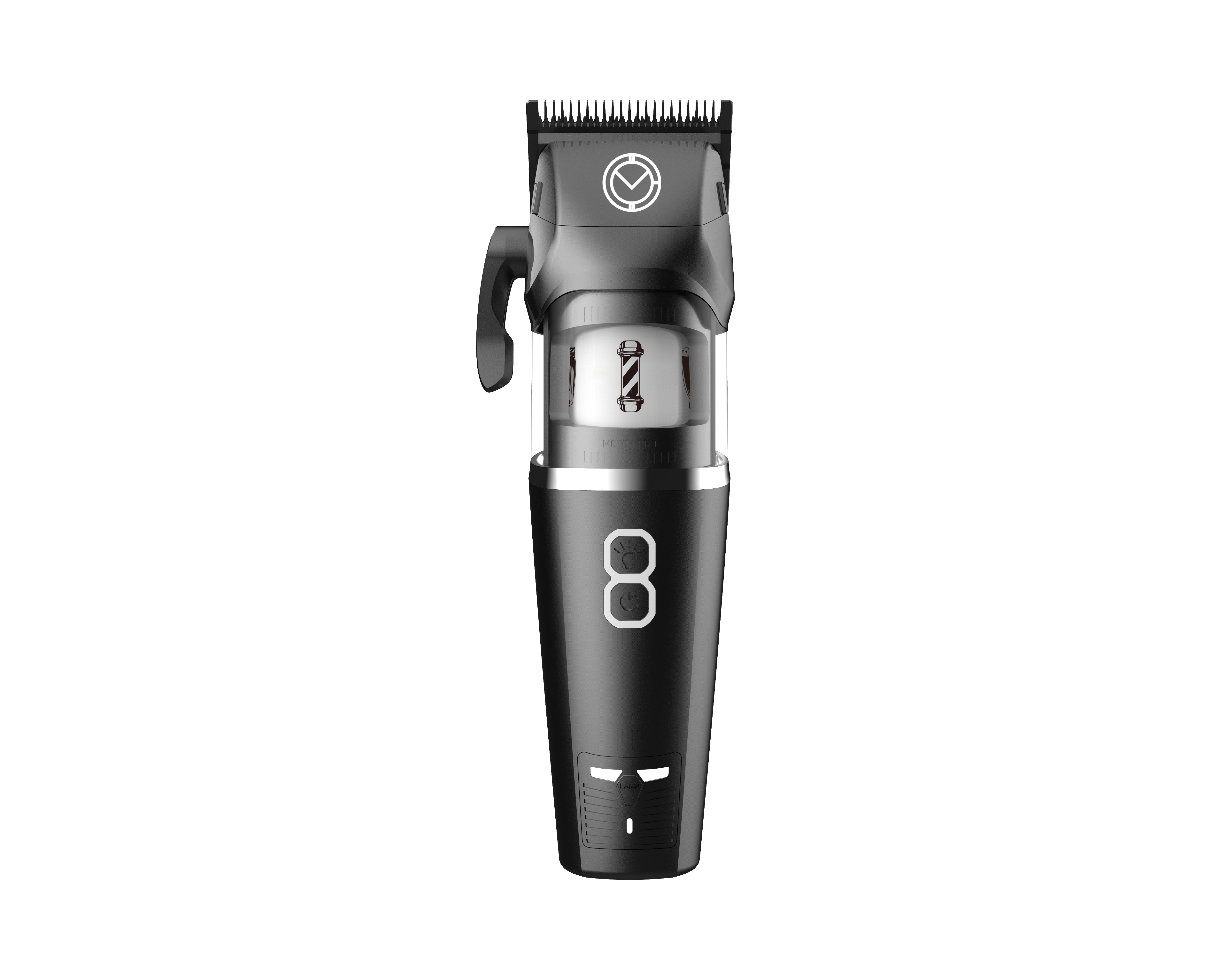 Vekix outer rotor hair clipper black V4 with upgraded precision blades, 7500 RPM motor, and sleek cordless design for barbers and home use