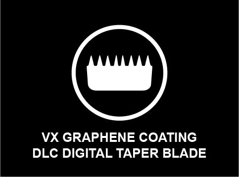 Vekix VX outer rotor hair clipper featuring graphene DLC coating and precision digital tapered blade